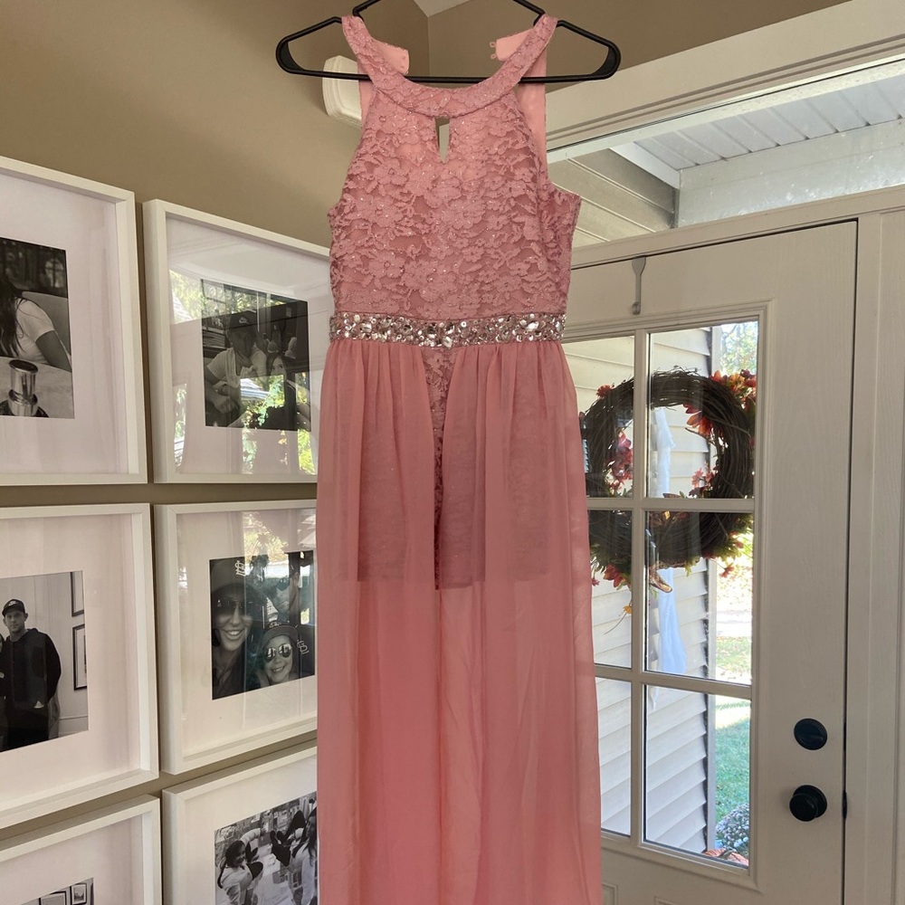 Girls formal romper with train